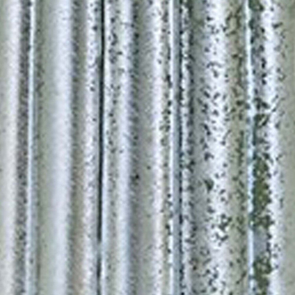 Ceramic Tall Vase with Embossed Line Texture Surface, Silver
