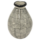 Ceramic Vase Finished in Black - 7.25 X 7 X 10
