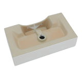 Ceramic Wall Mount Bathroom Sink with Single Faucet Hole and Overflow