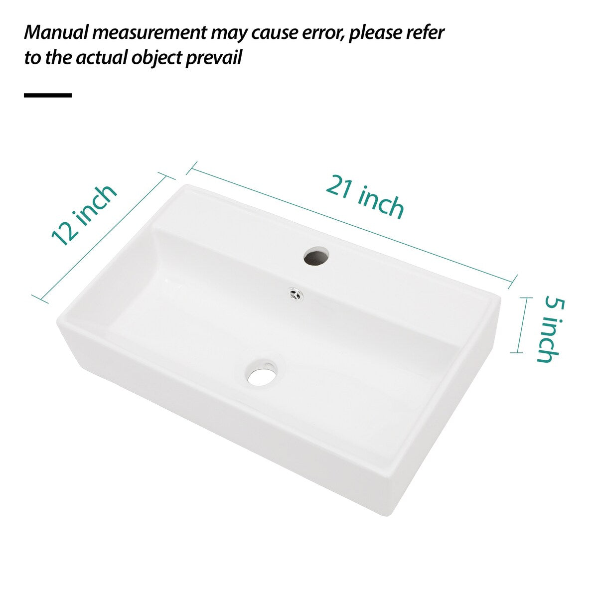 Ceramic Wall Mount Bathroom Sink with Single Faucet Hole and Overflow