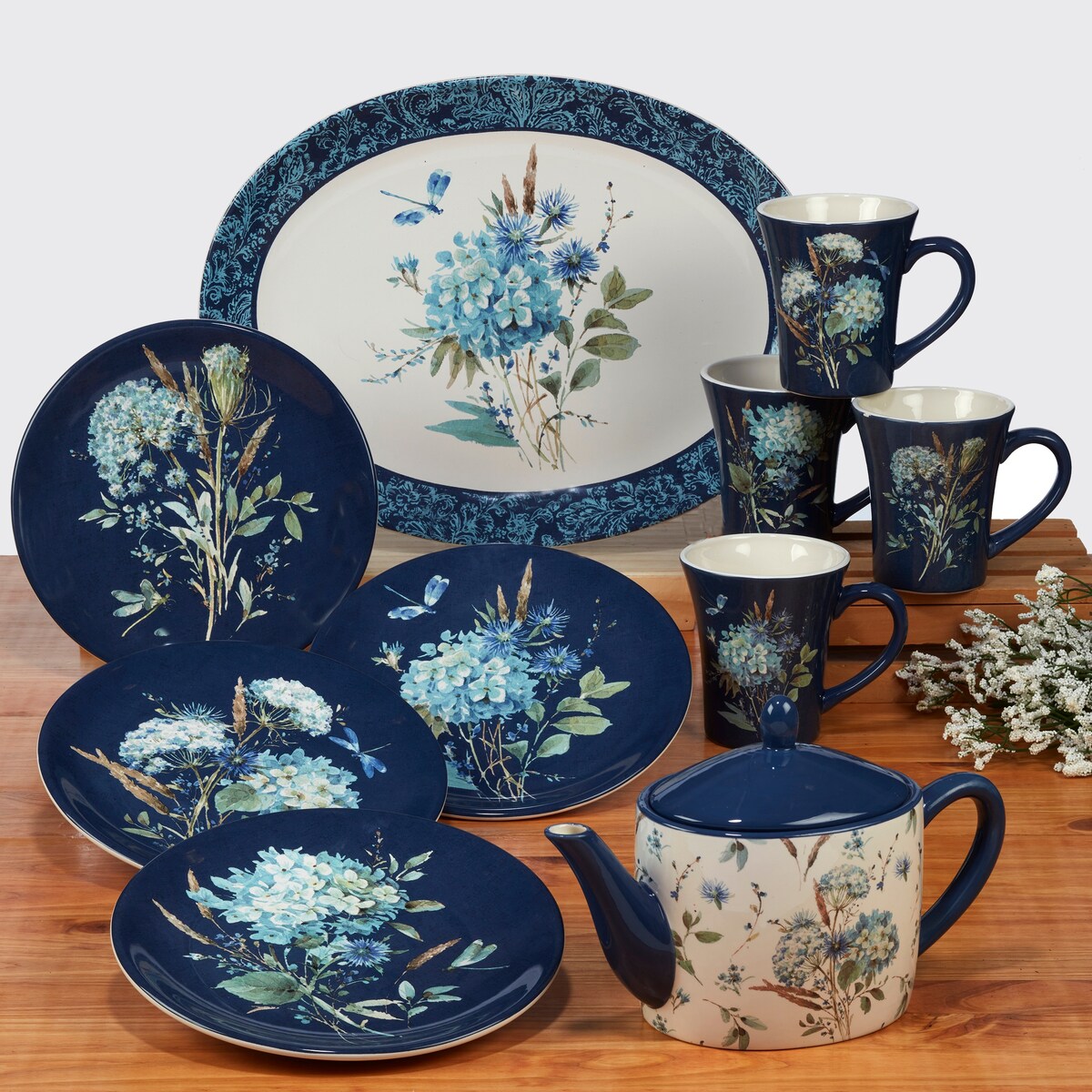 Certified International Bohemian Blue 16-piece Dinnerware Set, Service for 4