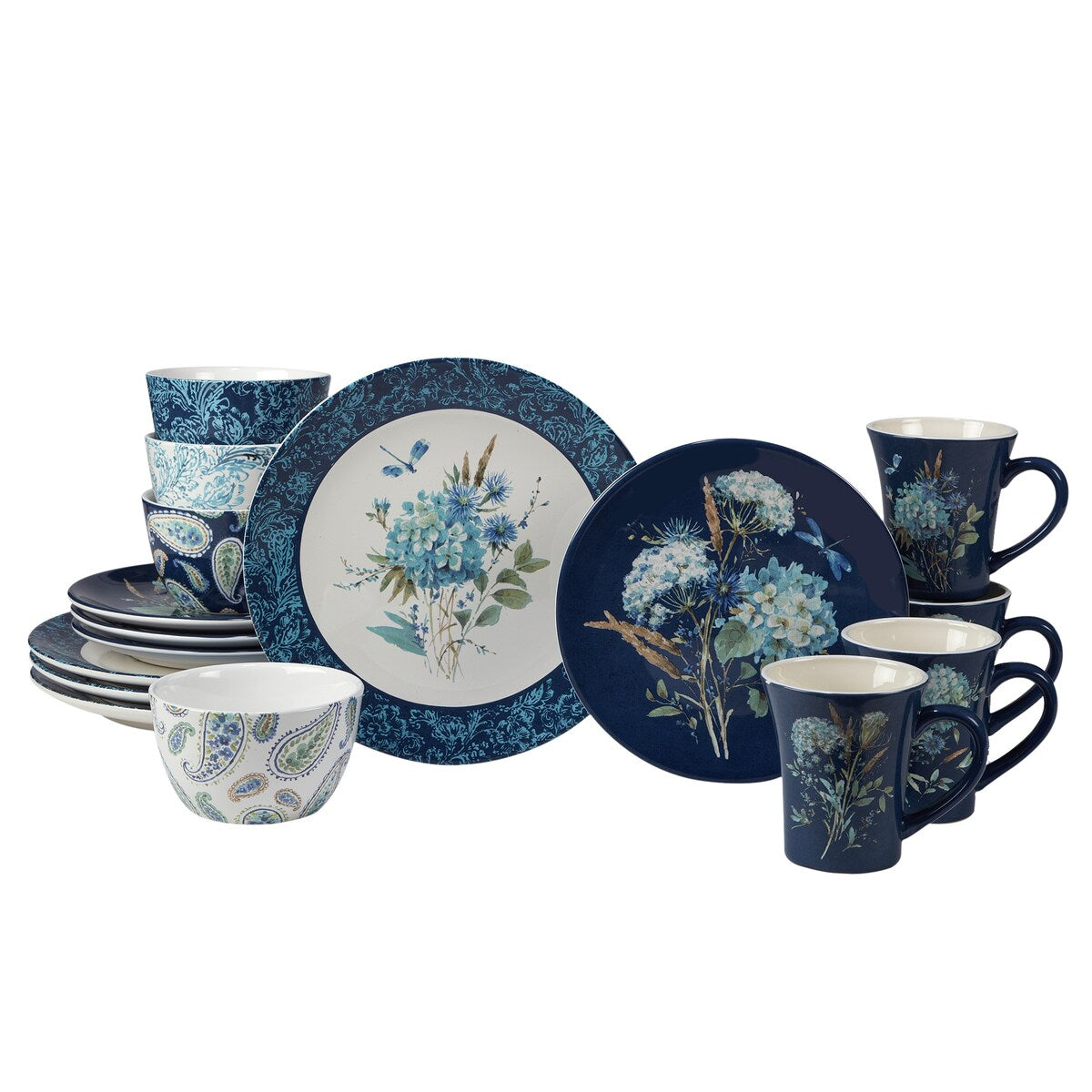 Certified International Bohemian Blue 16-piece Dinnerware Set, Service for 4