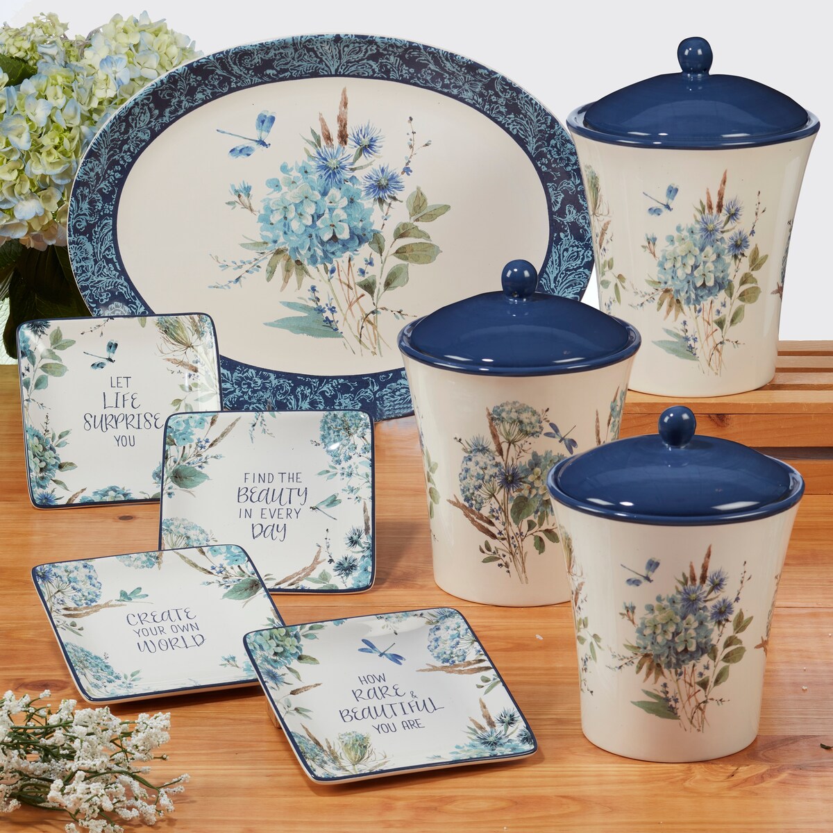 Certified International Bohemian Blue 3-piece Canister Set