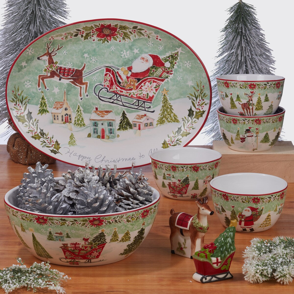 Certified International Joy of Christmas 20 oz. 3-D Snowman Mugs, Set of 4