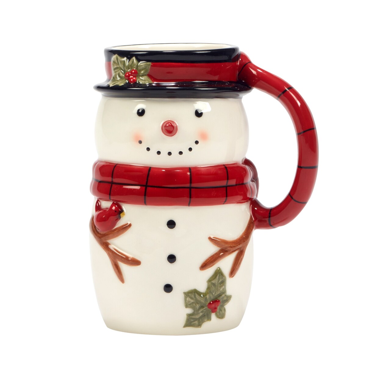 Certified International Joy of Christmas 20 oz. 3-D Snowman Mugs, Set of 4