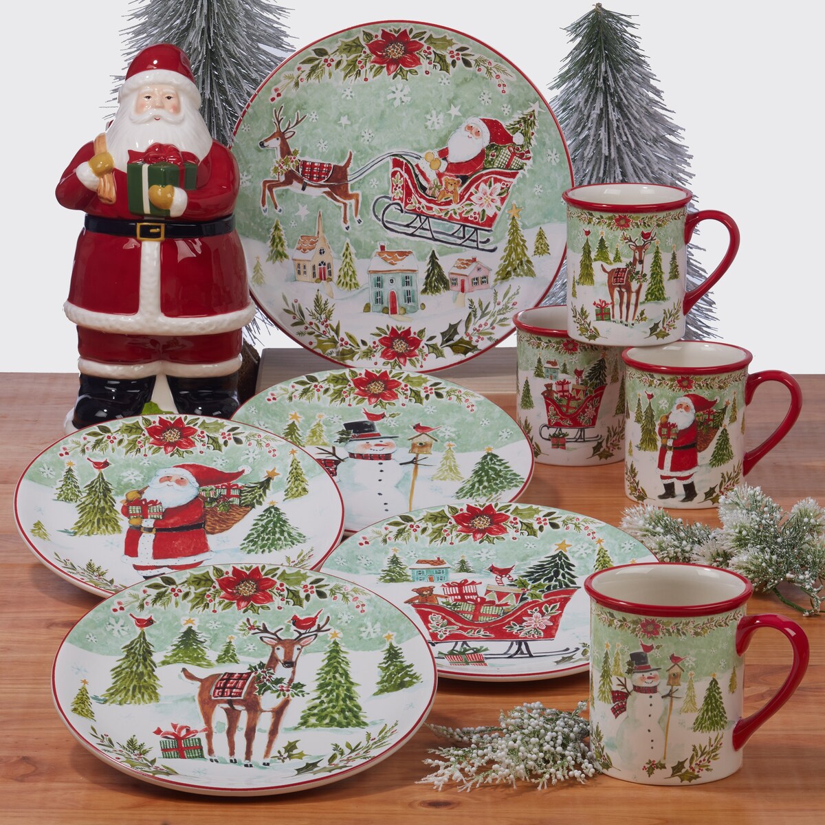 Certified International Joy of Christmas 20 oz. 3-D Snowman Mugs, Set of 4