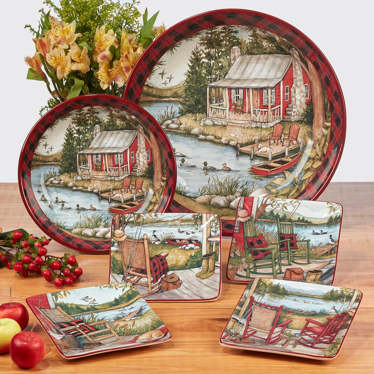 Certified International Lake Retreat 9-inch Salad/Dessert Plates, Set of 4