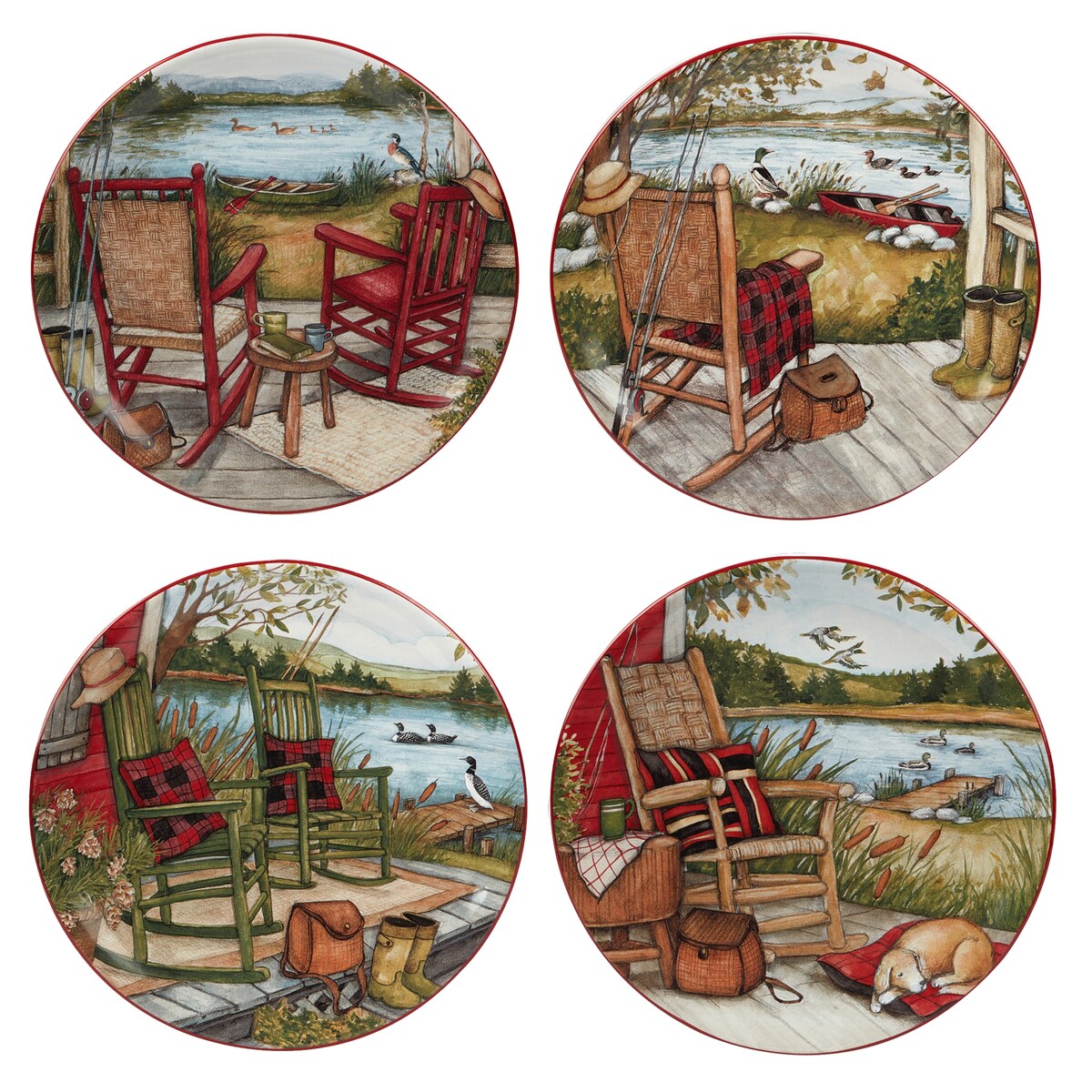 Certified International Lake Retreat 9-inch Salad/Dessert Plates, Set