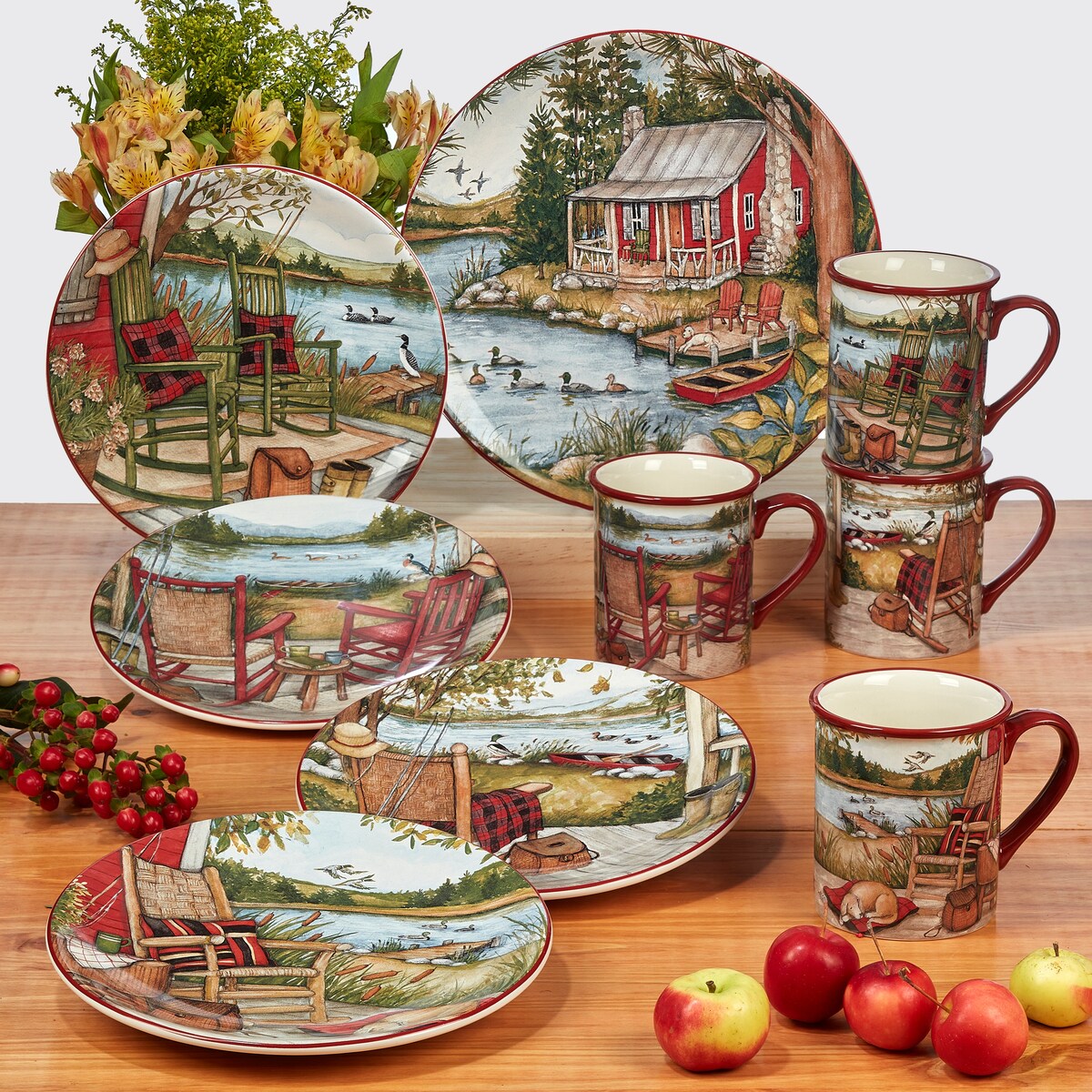Certified International Lake Retreat 9-inch Salad/Dessert Plates, Set of 4