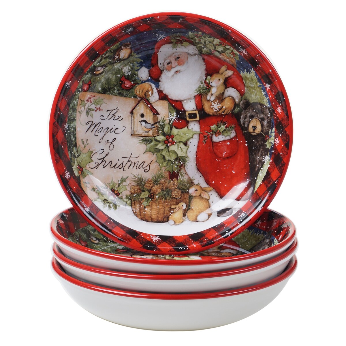 Certified International Magic Of Christmas Santa 36 oz. Soup/Cereal Bowls (Set of 4)