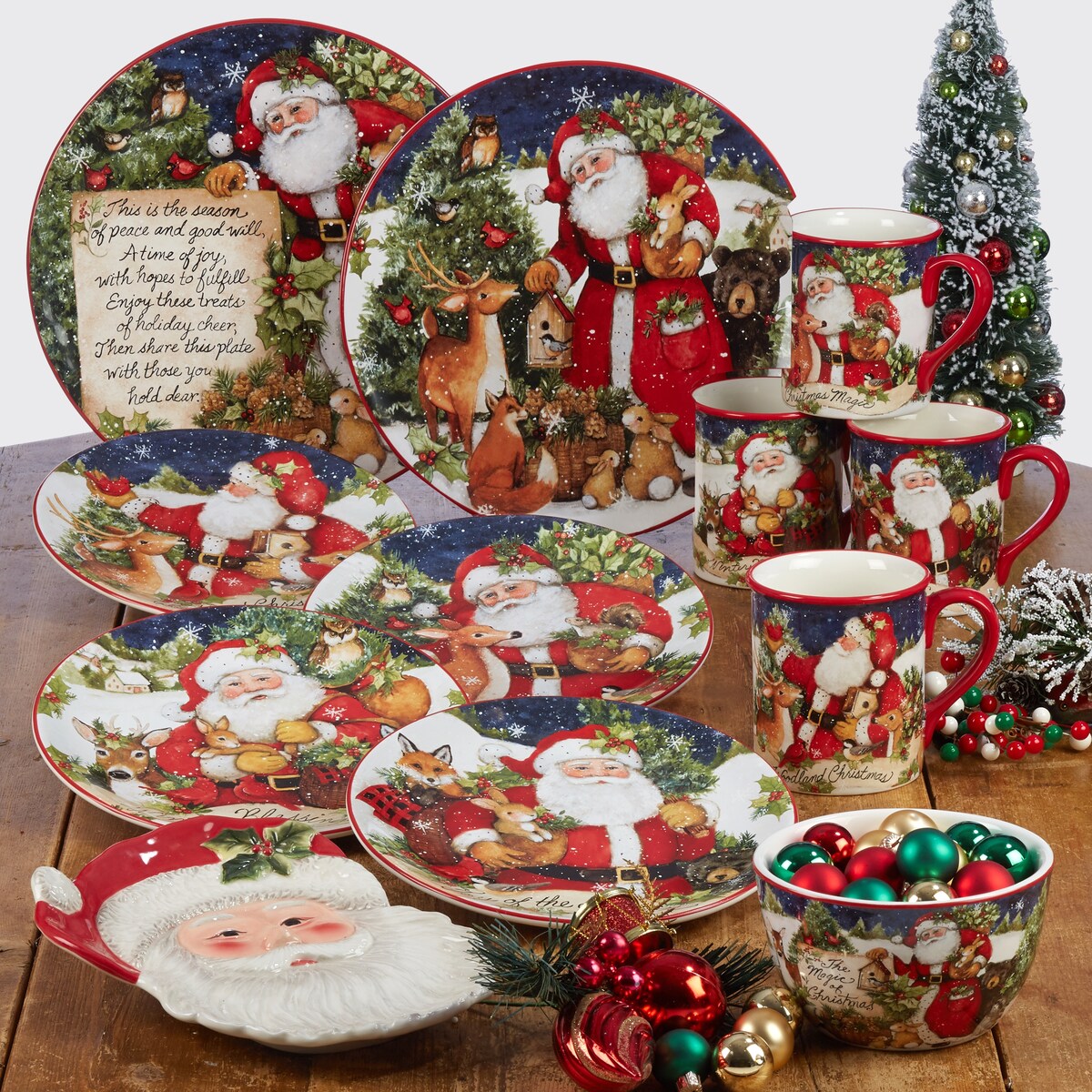 Certified International Magic Of Christmas Santa 36 oz. Soup/Cereal Bowls (Set of 4)