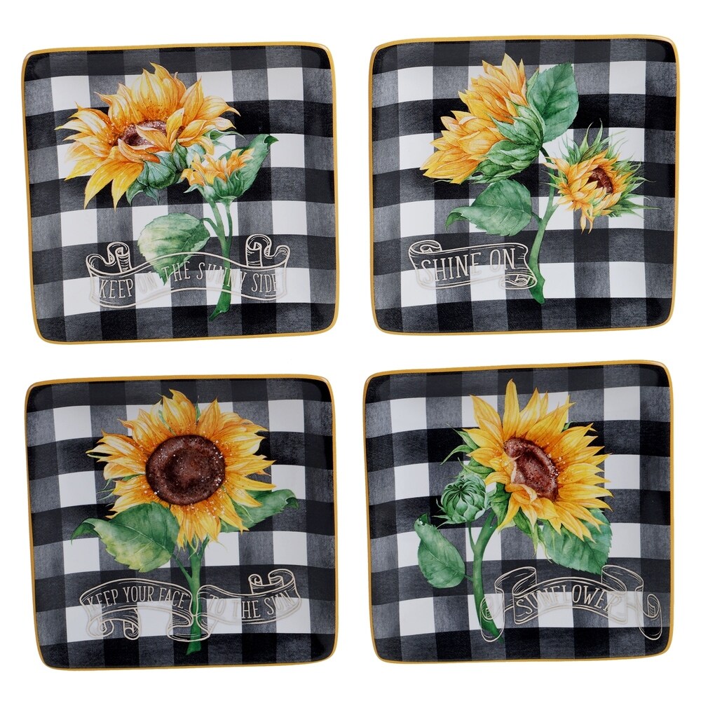 Certified International Sunflower Fields 6-inch Canape/Luncheon Plates