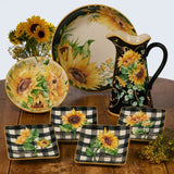 Certified International Sunflower Fields 6-inch Canape/Luncheon Plates (Set of 4)