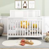 Certified Pine Solid Wood Baby Safe Crib - Snow White