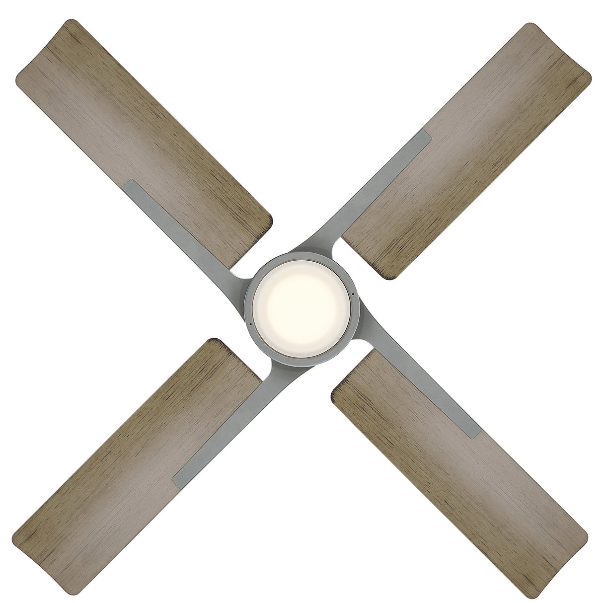 Cervantes 56 Inch Four Blade Indoor / Outdoor Smart Ceiling Fan with Six Speed DC Motor and LED Light.