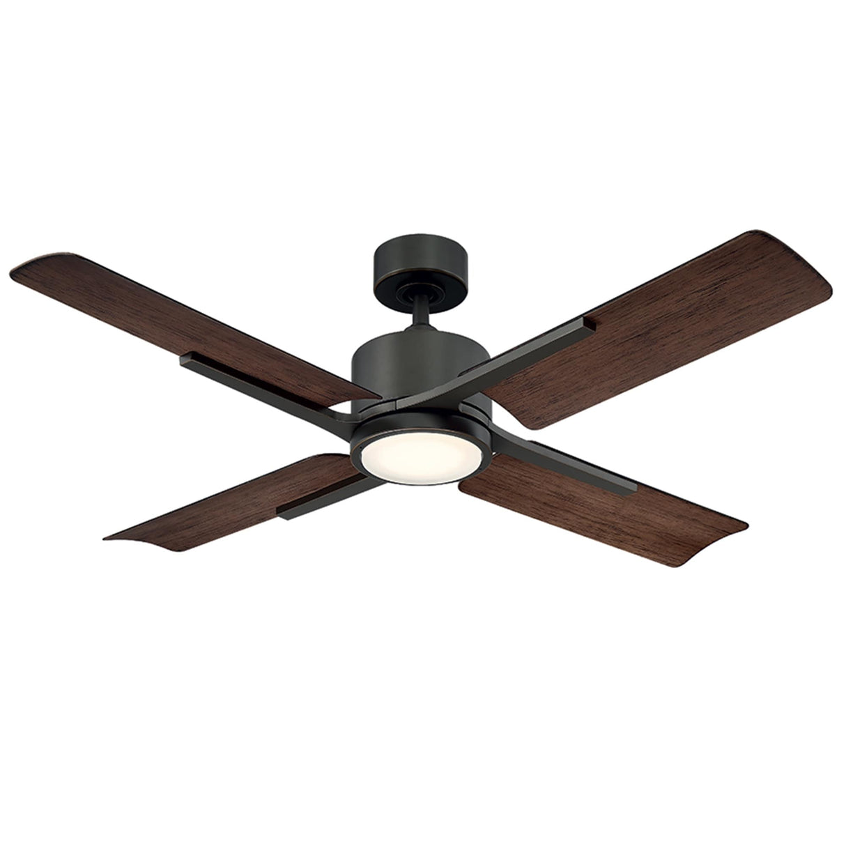 Cervantes 56 Inch Four Blade Indoor / Outdoor Smart Ceiling Fan with Six Speed DC Motor and LED Light.