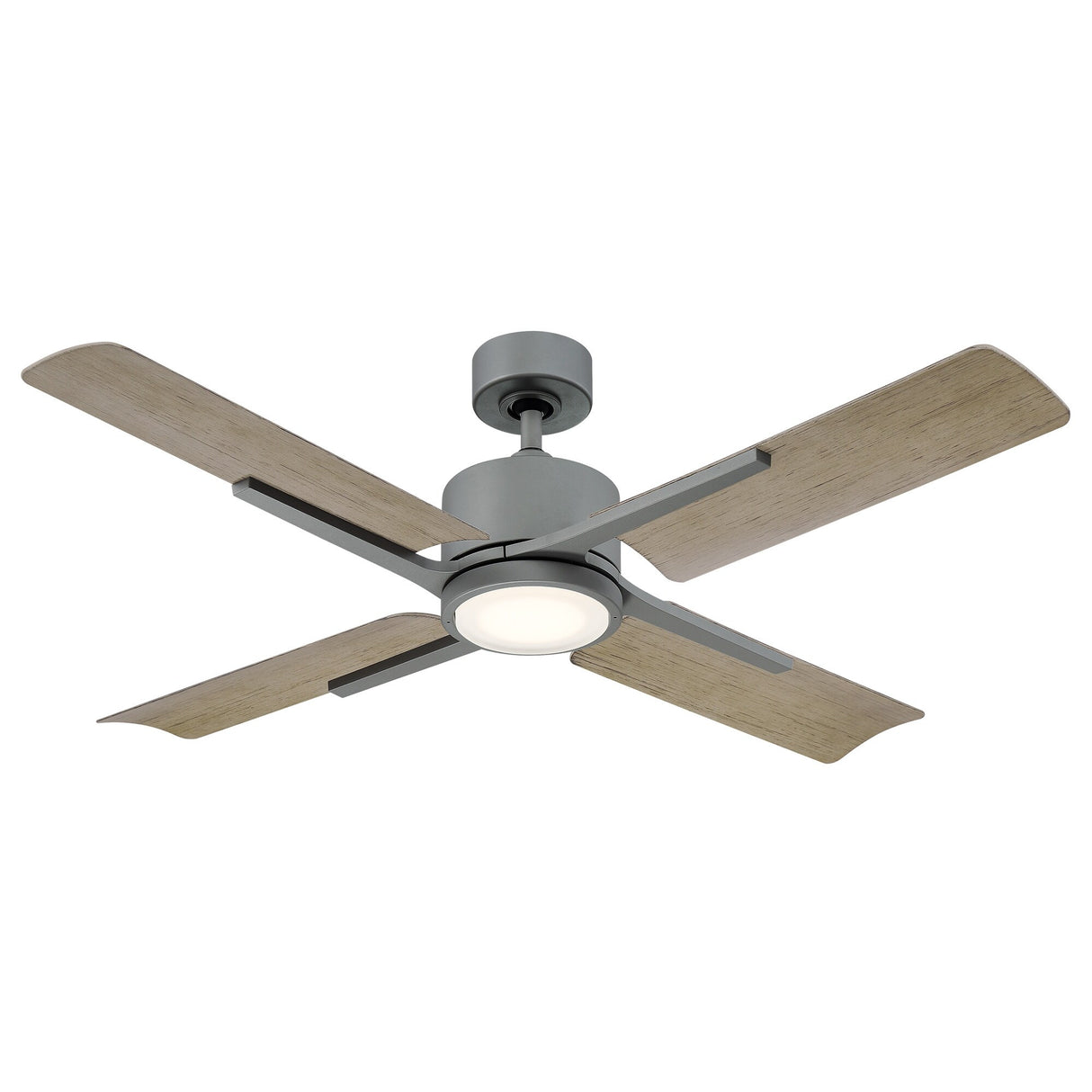 Cervantes 56 Inch Four Blade Indoor / Outdoor Smart Ceiling Fan with Six Speed DC Motor and LED Light.