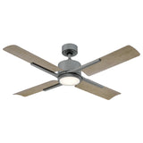 Cervantes 56 Inch Four Blade Indoor / Outdoor Smart Ceiling Fan with Six Speed DC Motor and LED Light.