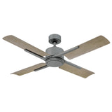 Cervantes 56 Inch Four Blade Indoor / Outdoor Smart Ceiling Fan with Six Speed DC Motor and LED Light.