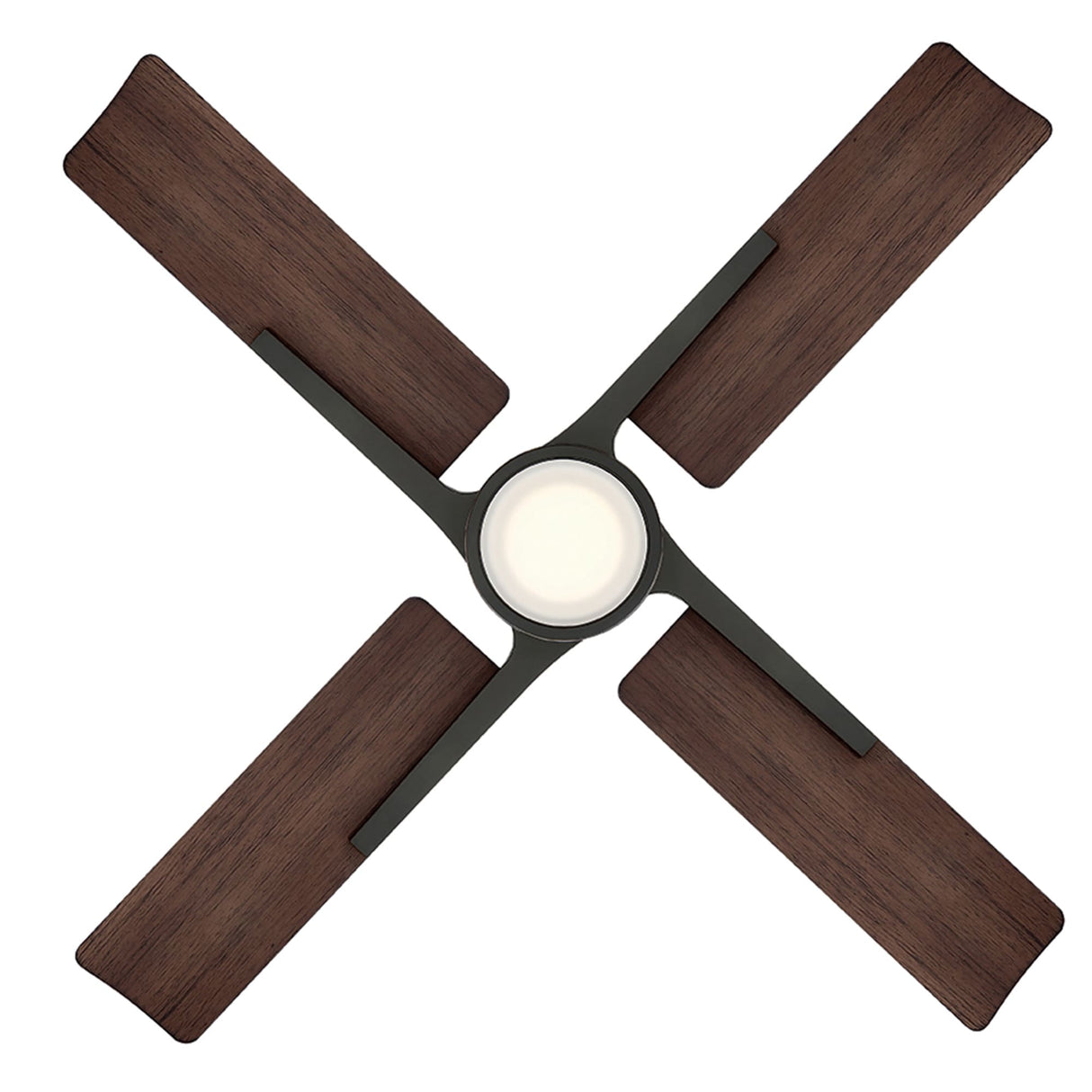 Cervantes 56 Inch Four Blade Indoor / Outdoor Smart Ceiling Fan with Six Speed DC Motor and LED Light.