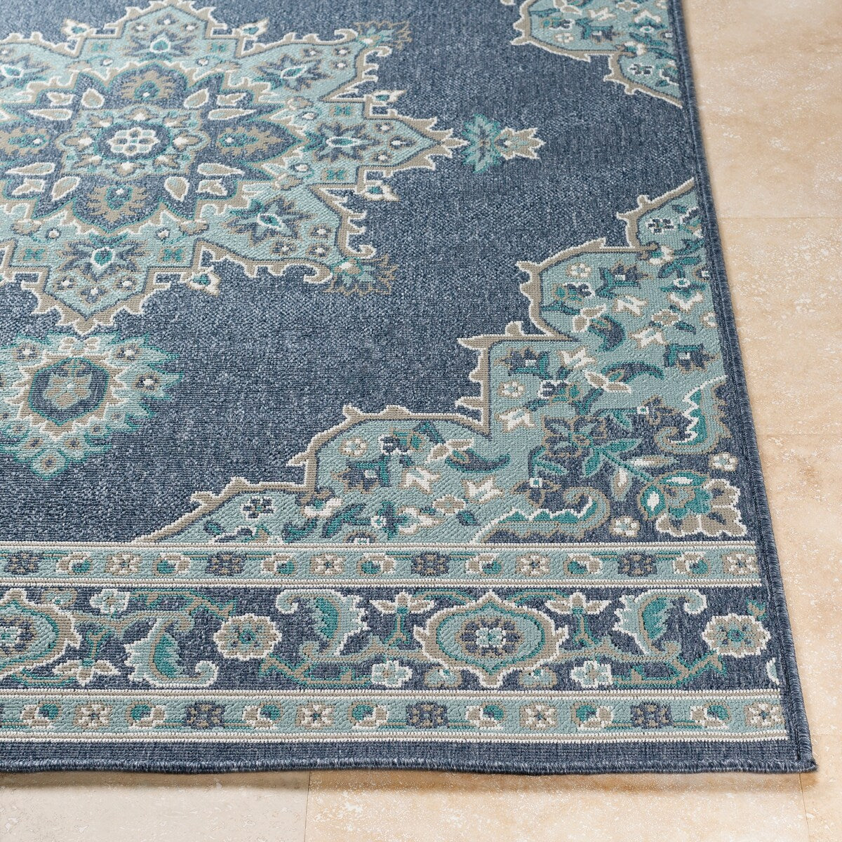 Cesare Medallion Indoor/ Outdoor Area Rug - 7'3" Round - 7'3" Round