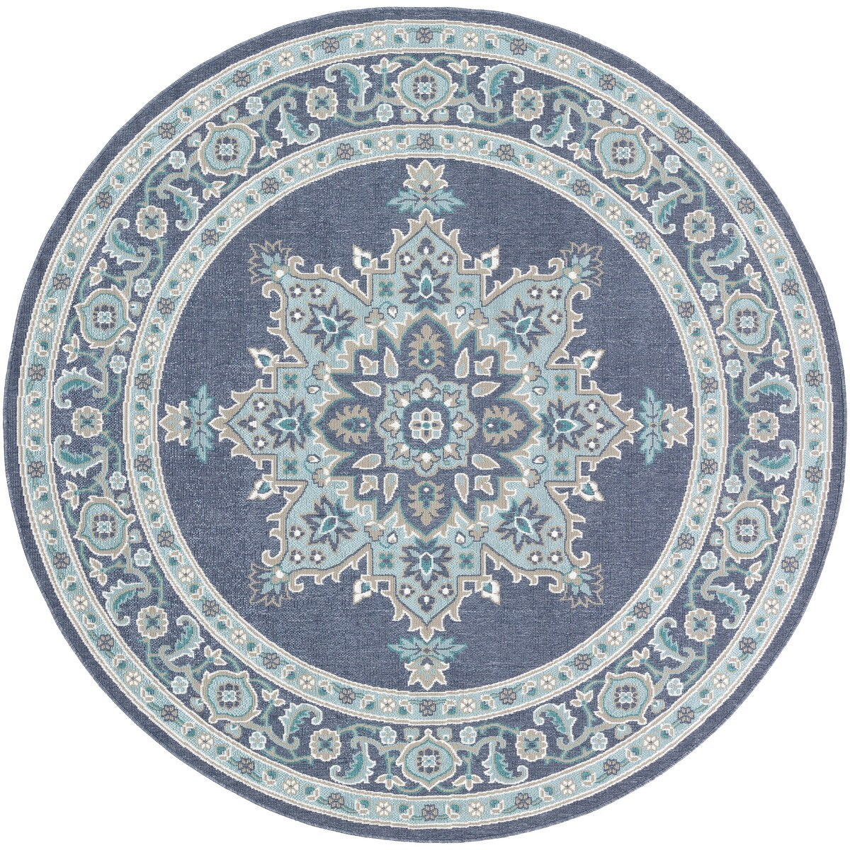 Cesare Medallion Indoor/ Outdoor Area Rug - 7'3" Round - 7'3" Round