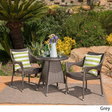 Ceylon Outdoor 3-piece Wicker Bistro Set by Christopher Knight Home