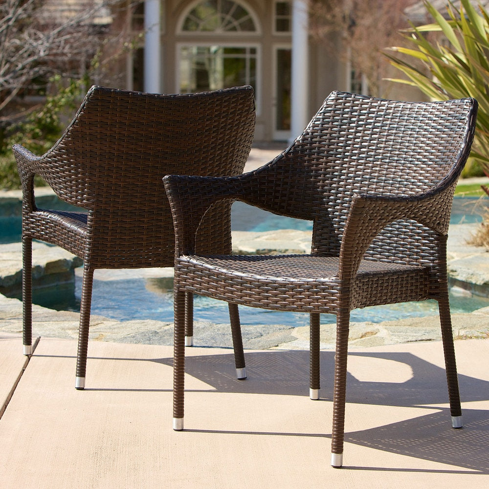 Ceylon Outdoor 3-piece Wicker Bistro Set by Christopher Knight Home