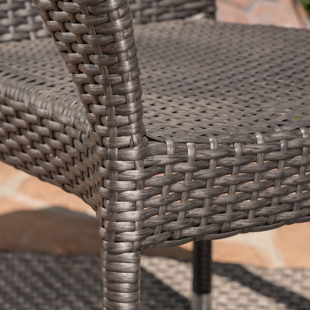 Ceylon Outdoor 3-piece Wicker Bistro Set by Christopher Knight Home