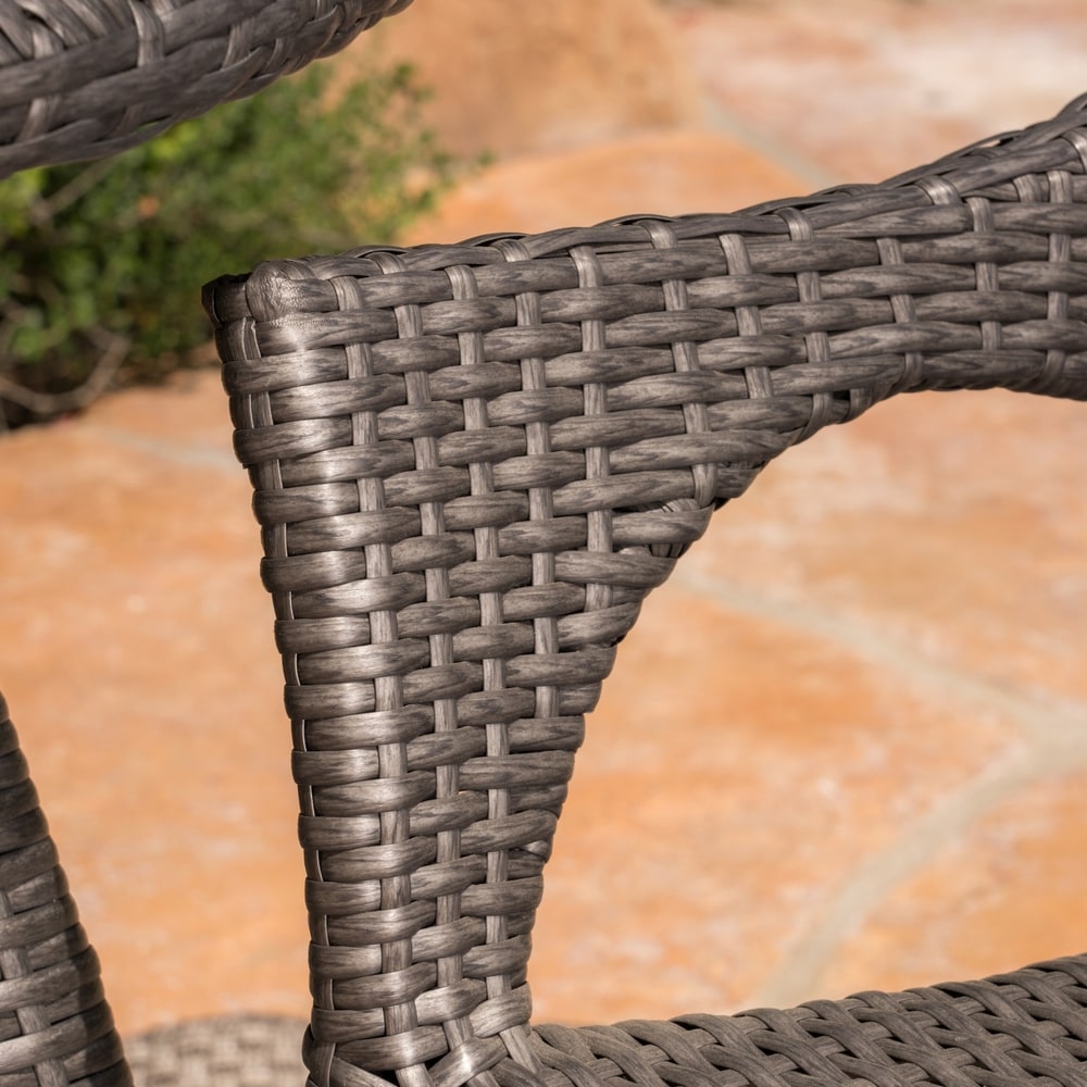 Ceylon Outdoor 3-piece Wicker Bistro Set by Christopher Knight Home