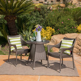 Ceylon Outdoor 3-piece Wicker Bistro Set by Christopher Knight Home