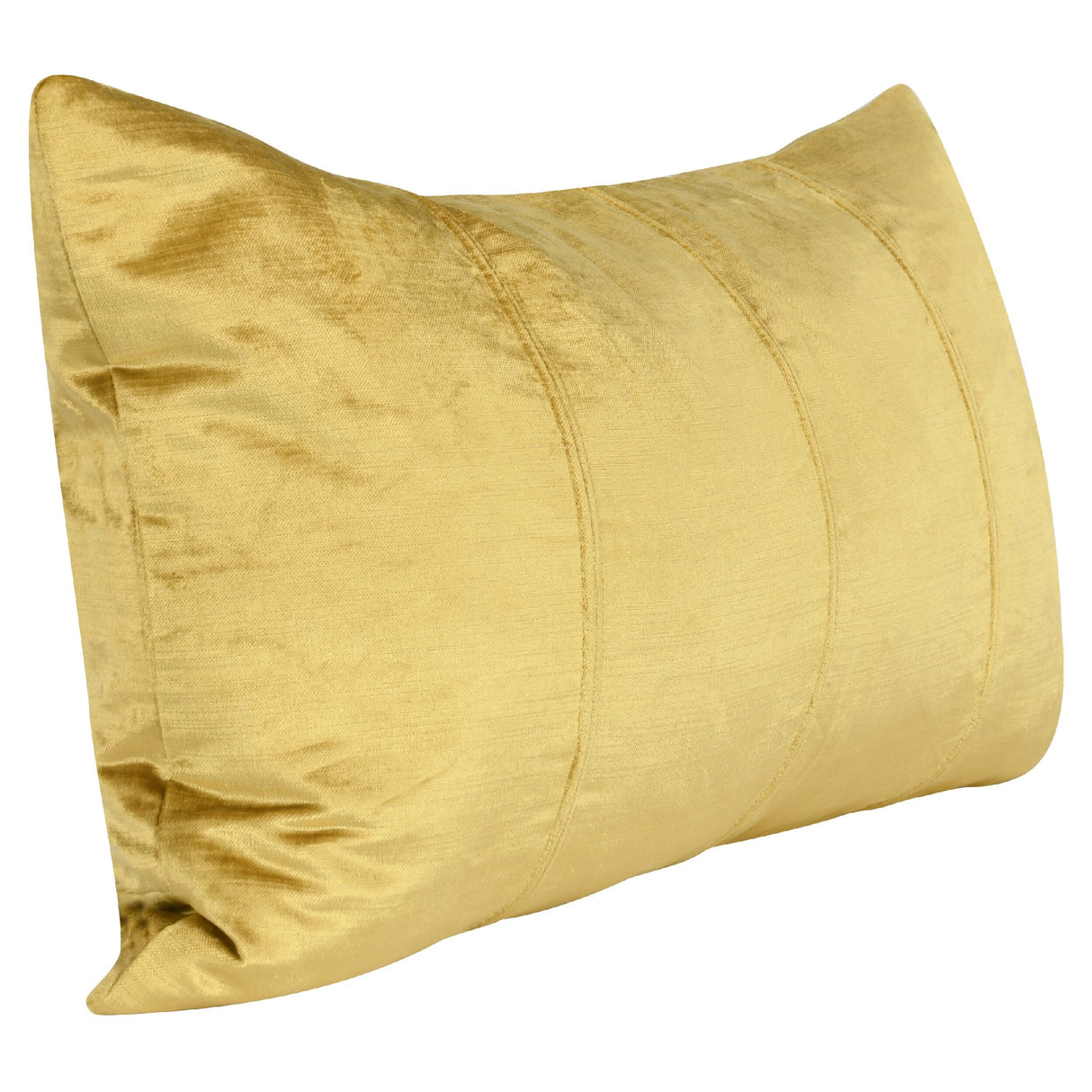 Chad 26 Inch Velvet Decorative Lumbar Throw Pillow, Plush, Gold