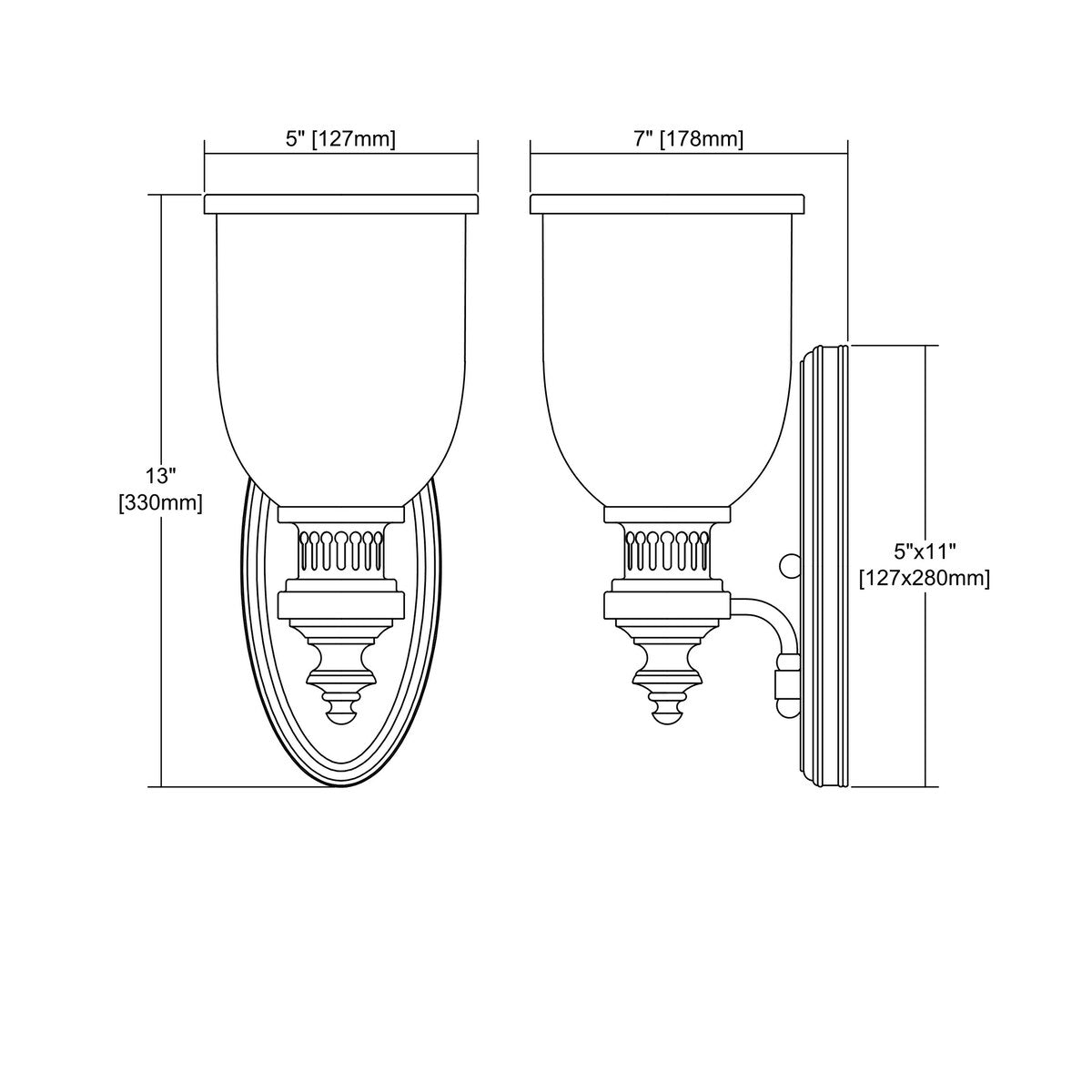 Chadwick Collection 1-Light Sconce In Polished Nickel