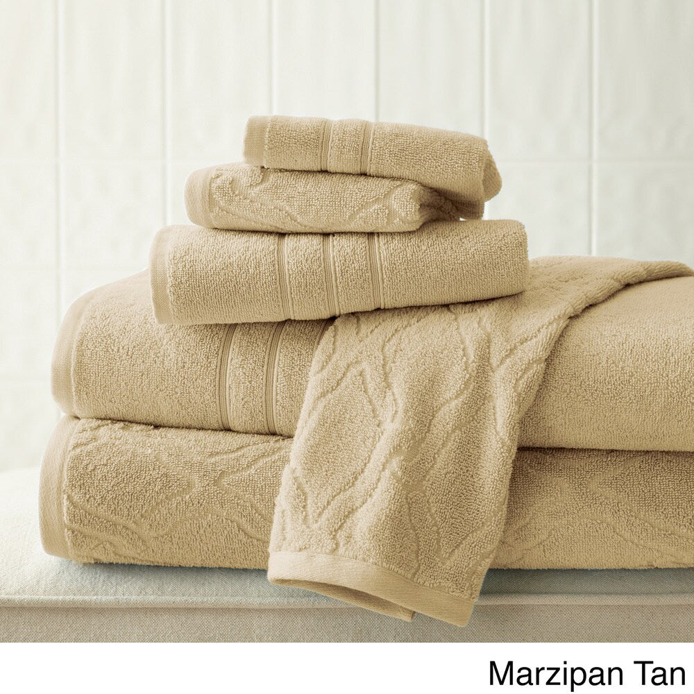 Amraupur Overseas Chain Jacquard 6-piece Combed Cotton Towel Set
