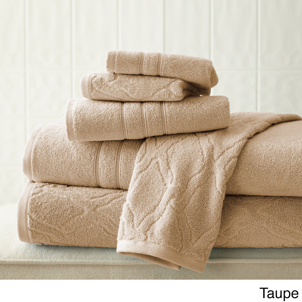 Amraupur Overseas Chain Jacquard 6-piece Combed Cotton Towel Set