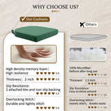 Chair Cushions for Dining Chairs 4 Pack - Memory Foam Chair Pads with Ties and Non-Slip Backing Seat Cushion 16"X16"X2",