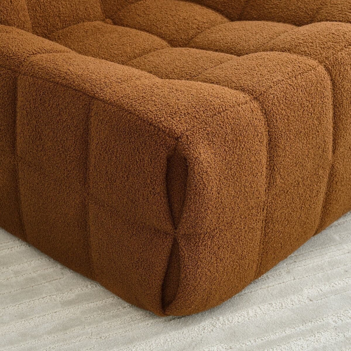 Chair Sofa Sherpa Beanbag Chair Couch Armless Tufted Bean Bag Lounge Soft Comfy Chair, Beige