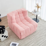 Chair Sofa Sherpa Beanbag Chair Couch Armless Tufted Bean Bag Lounge Soft Comfy Chair, Beige