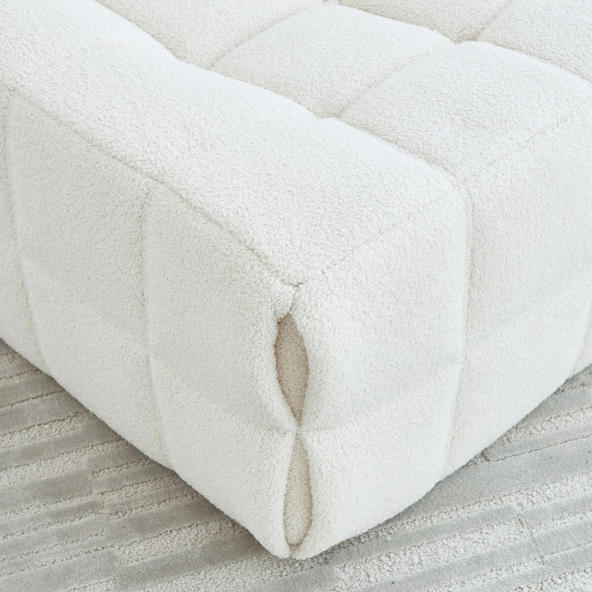 Chair Sofa Sherpa Beanbag Chair Couch Armless Tufted Bean Bag Lounge Soft Comfy Chair, Beige