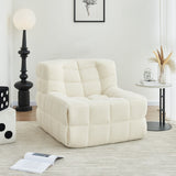 Chair Sofa Sherpa Beanbag Chair Couch Armless Tufted Bean Bag Lounge Soft Comfy Chair, Beige