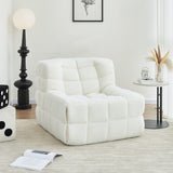 Chair Sofa Sherpa Beanbag Chair Couch Armless Tufted Bean Bag Lounge Soft Comfy Chair, Beige