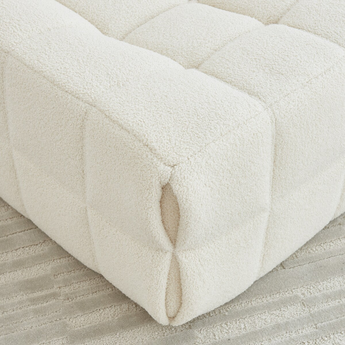 Chair Sofa Sherpa Beanbag Chair Couch Armless Tufted Bean Bag Lounge Soft Comfy Chair, Beige