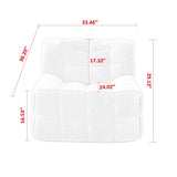 Chair Sofa Sherpa Beanbag Chair Couch Armless Tufted Bean Bag Lounge Soft Comfy Chair, Beige
