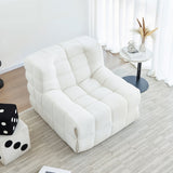 Chair Sofa Sherpa Beanbag Chair Couch Armless Tufted Bean Bag Lounge Soft Comfy Chair, Beige