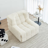 Chair Sofa Sherpa Beanbag Chair Couch Armless Tufted Bean Bag Lounge Soft Comfy Chair, Beige