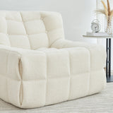 Chair Sofa Sherpa Beanbag Chair Couch Armless Tufted Bean Bag Lounge Soft Comfy Chair, Beige