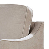 Chair with Curved Track Arms and Splayed Legs, Light Gray