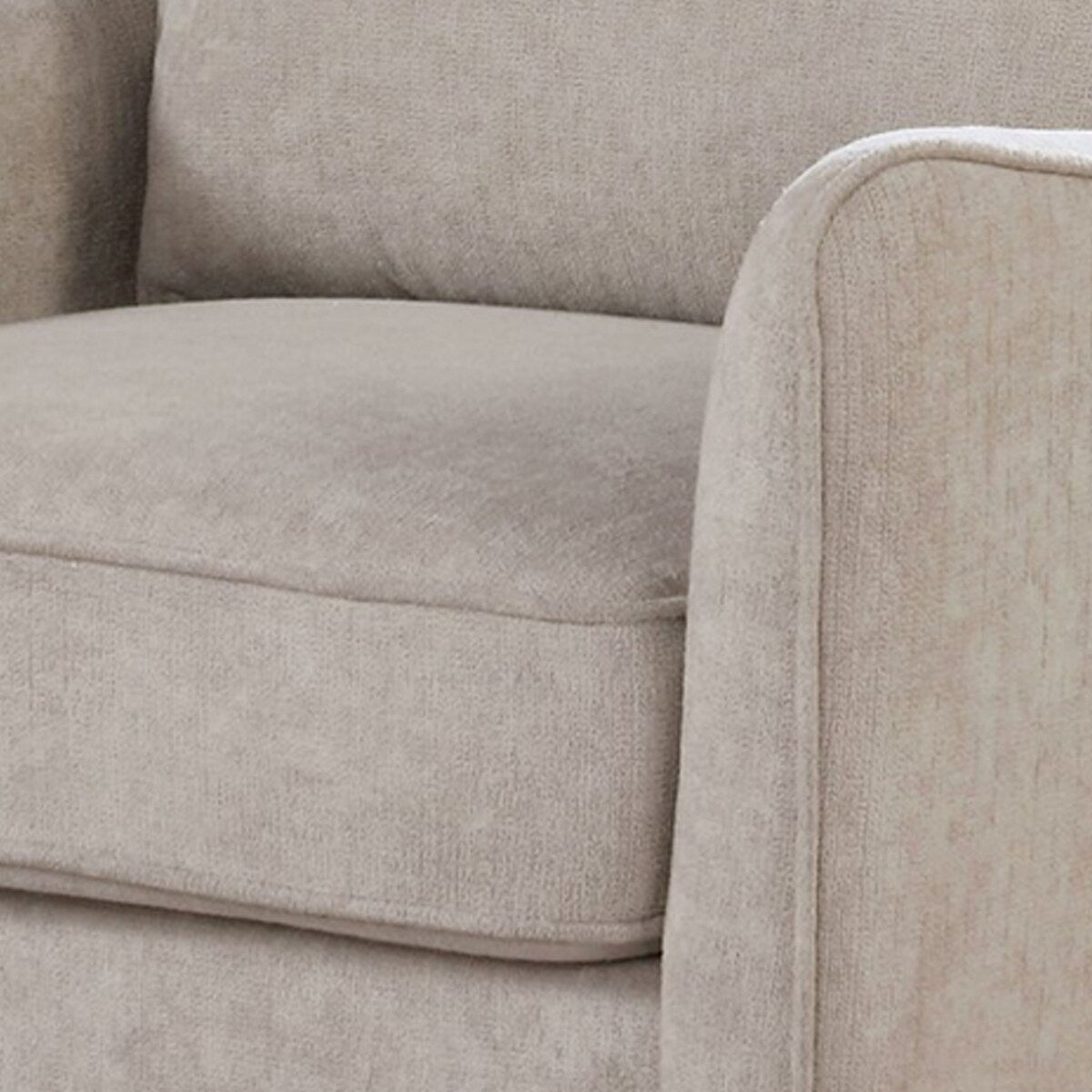 Chair with Curved Track Arms and Splayed Legs, Light Gray