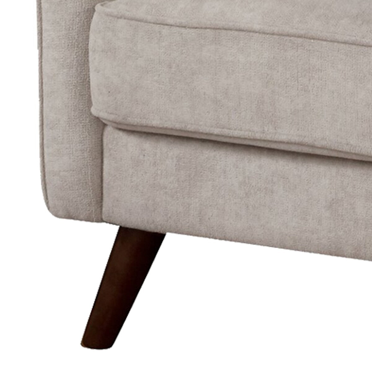 Chair with Curved Track Arms and Splayed Legs, Light Gray