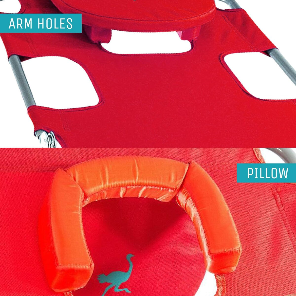 Chaise Lounge Beach Chair with Face Hole Versatile, Folding Lounger,Sunbathing and Reading on Stomach Deluxe,Foldable Laying Out